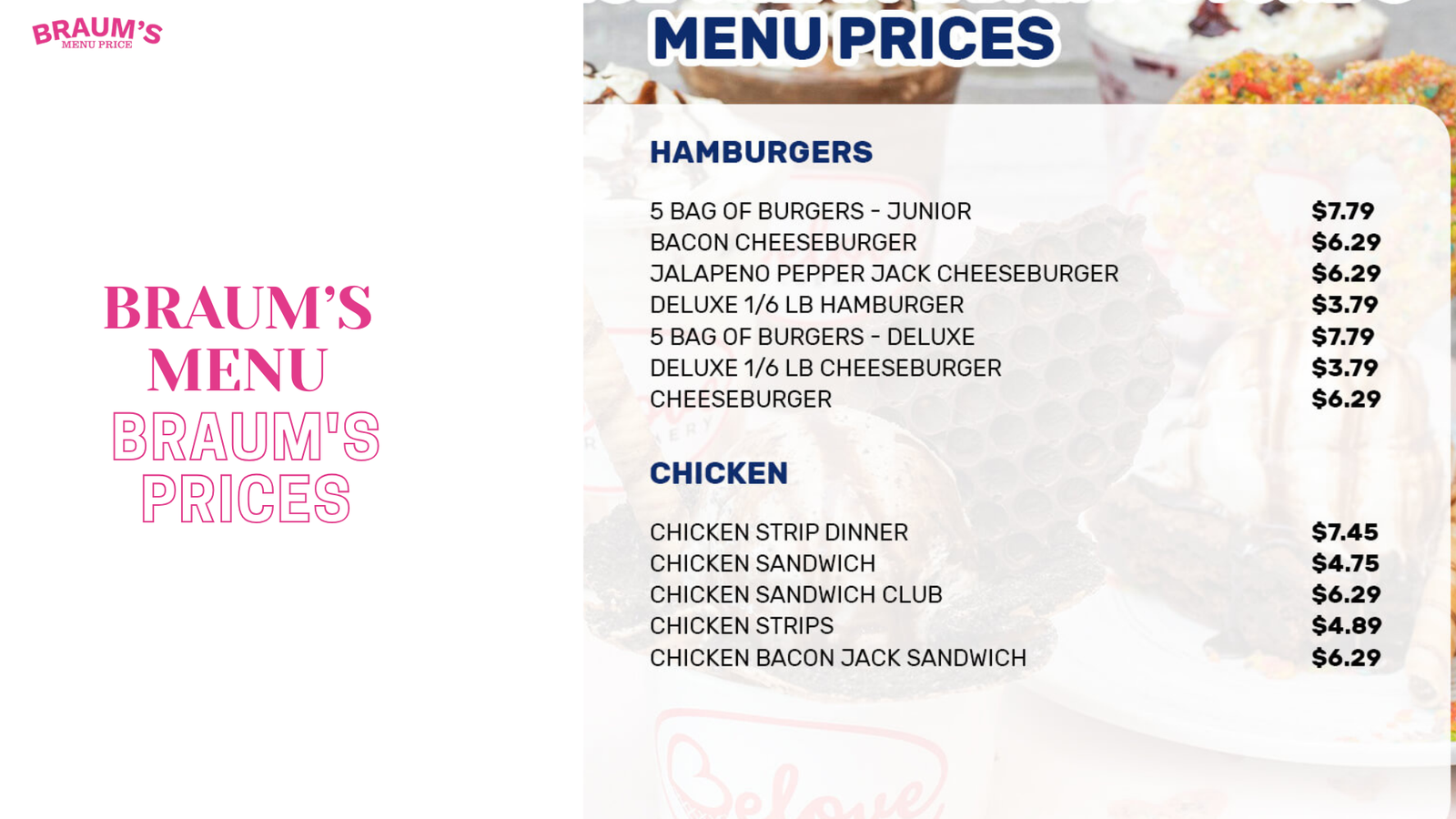 Braum's prices