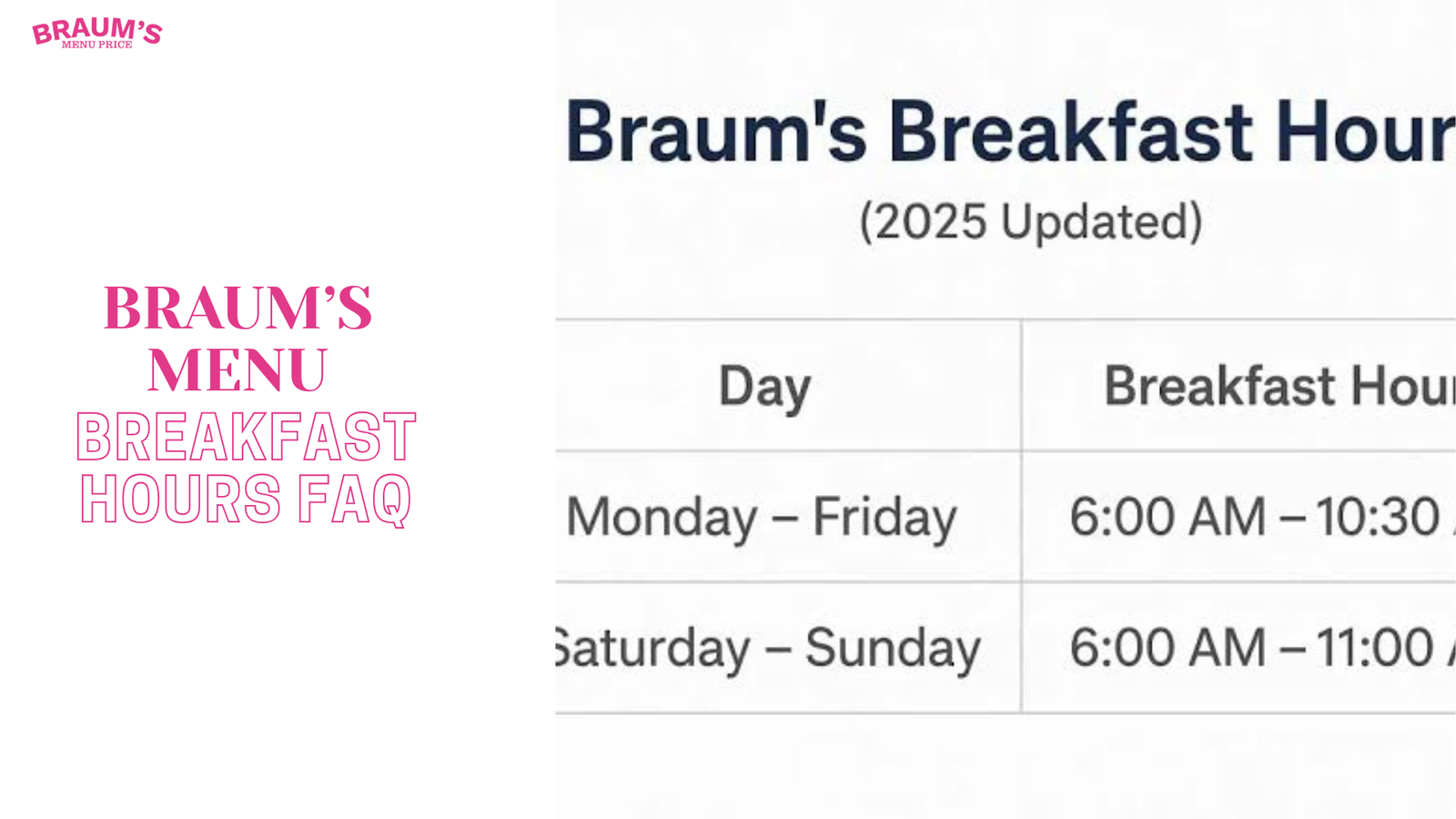 Braum's Breakfast Hours